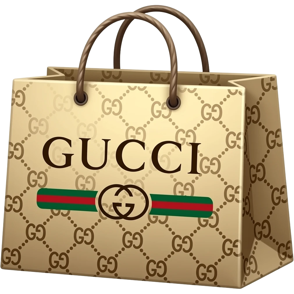 It should be a shopping bag and have "Gucci" written on it. emoji