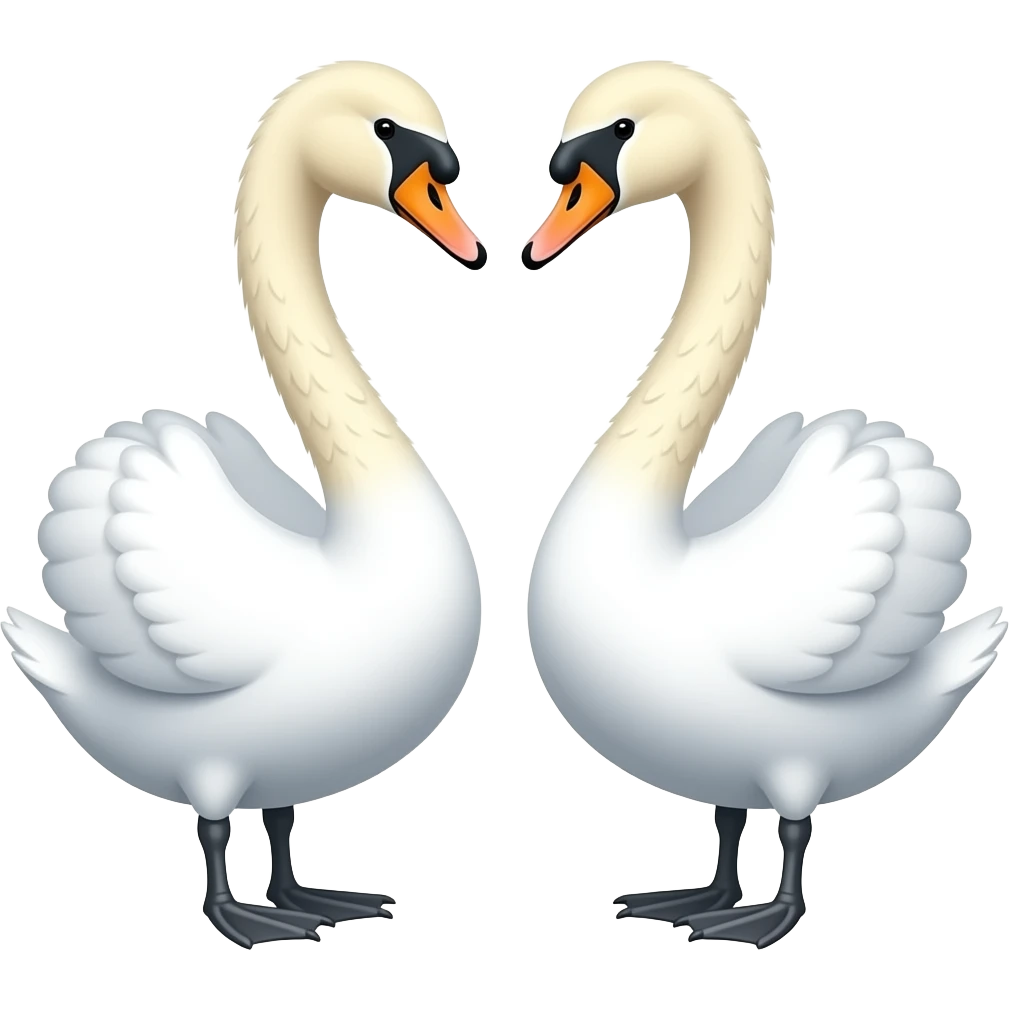 Two swans facing eachother emoji emoji