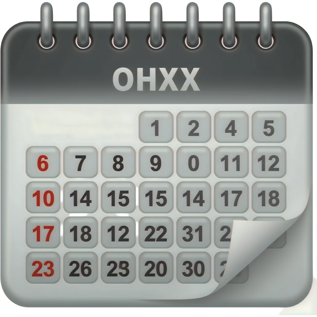 week calendar black emoji