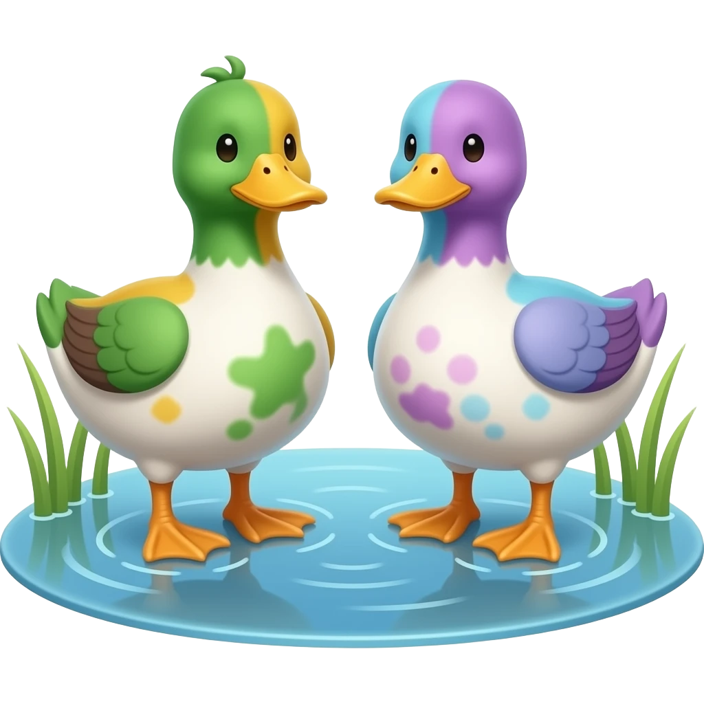 Two Autistic ducks on a pond emoji