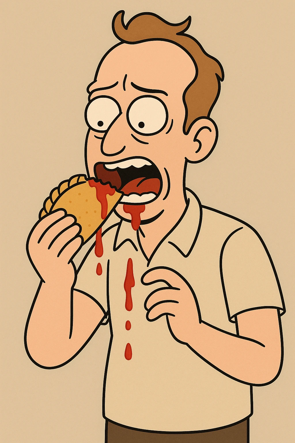 ketchup sauce Empanada the man was eating emoji