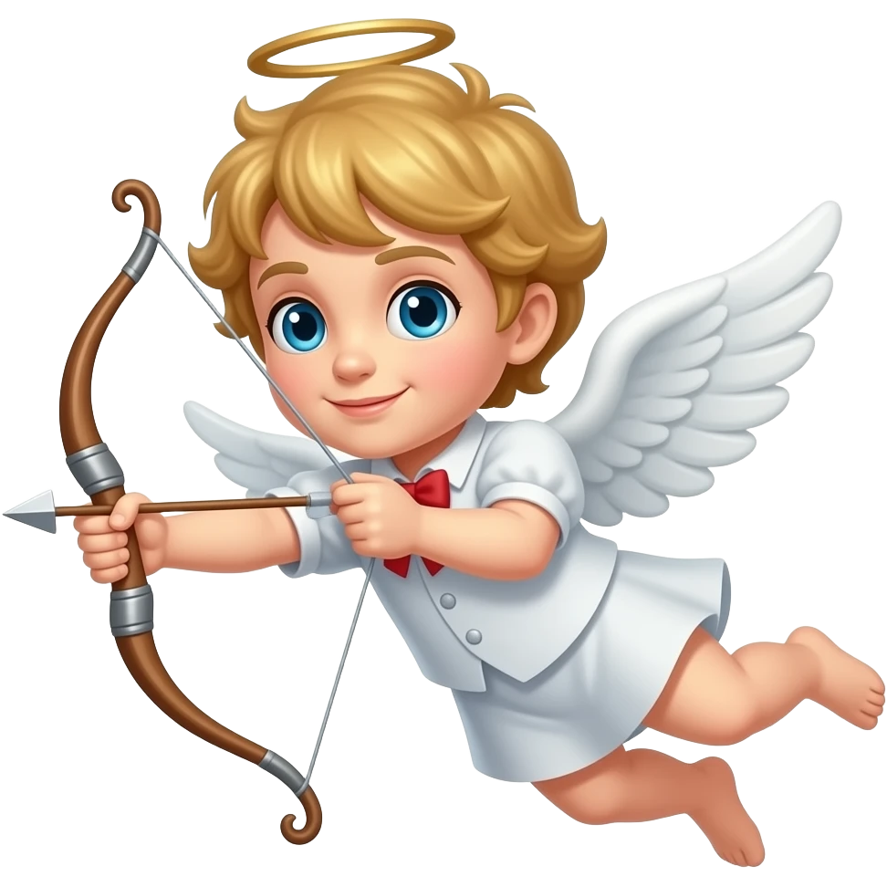 flying victorian cupid with bow emoji