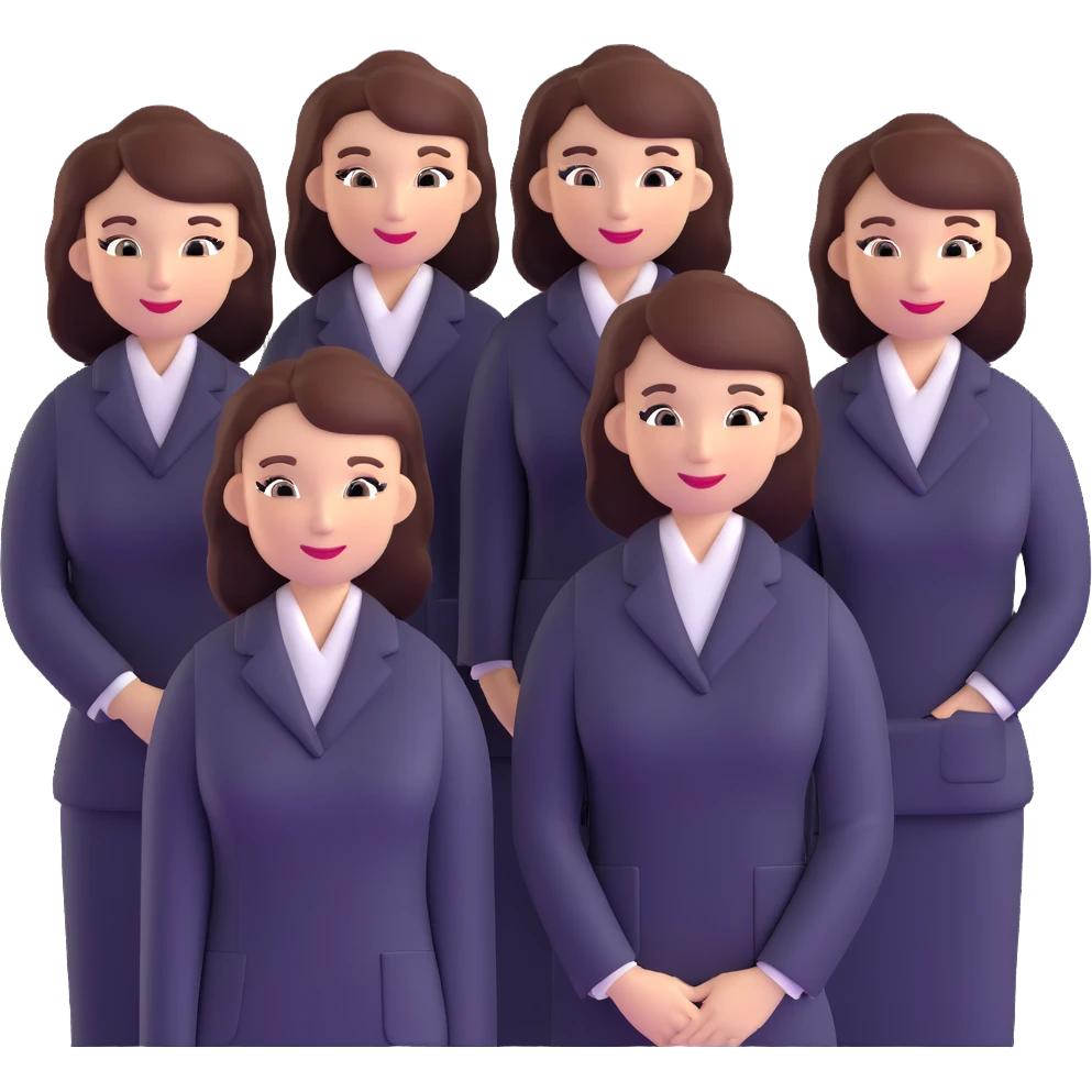 beauty salon team members in professional attire emoji