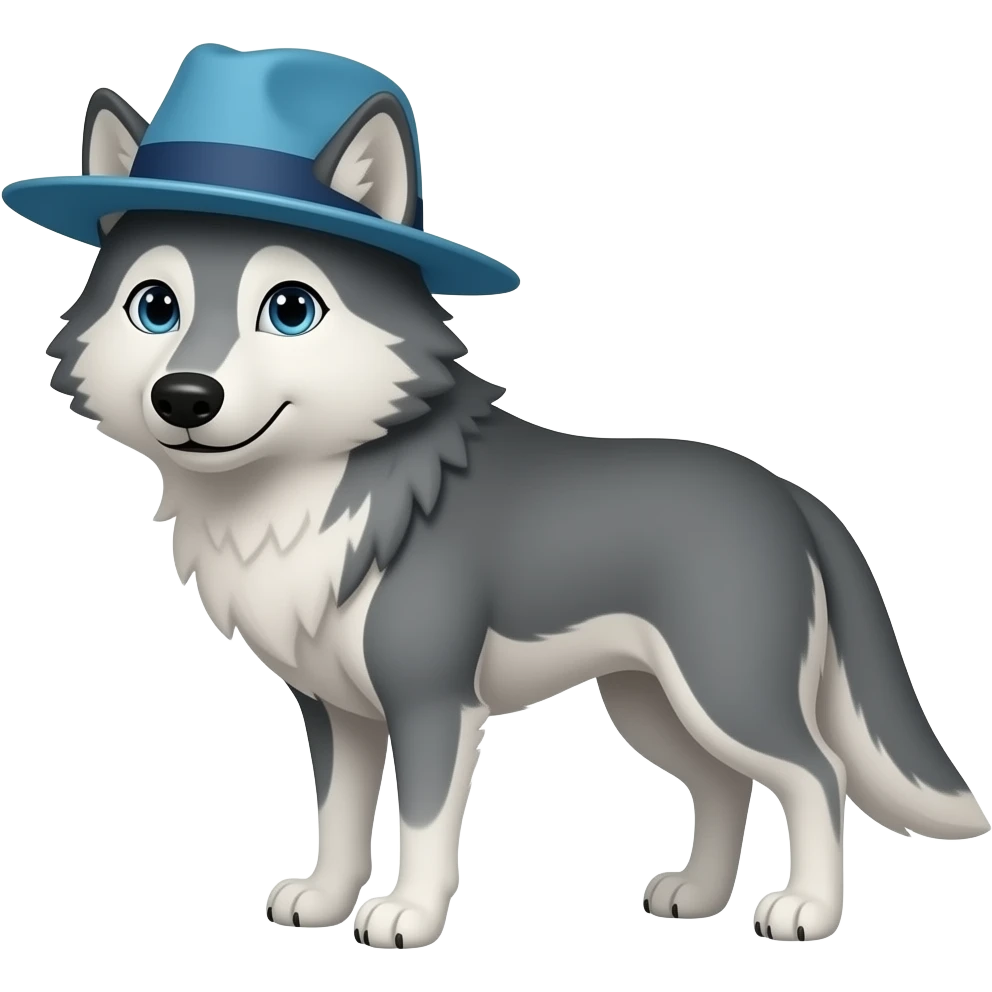 wolf with hats emoji