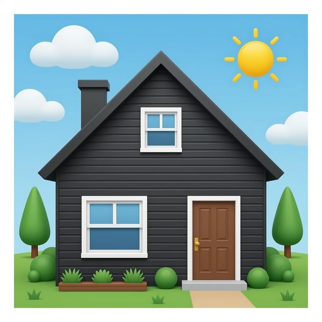 All black house emoji