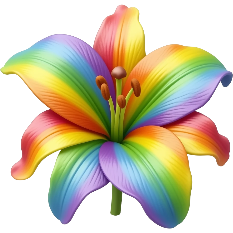 Rainbow lily flower emoji