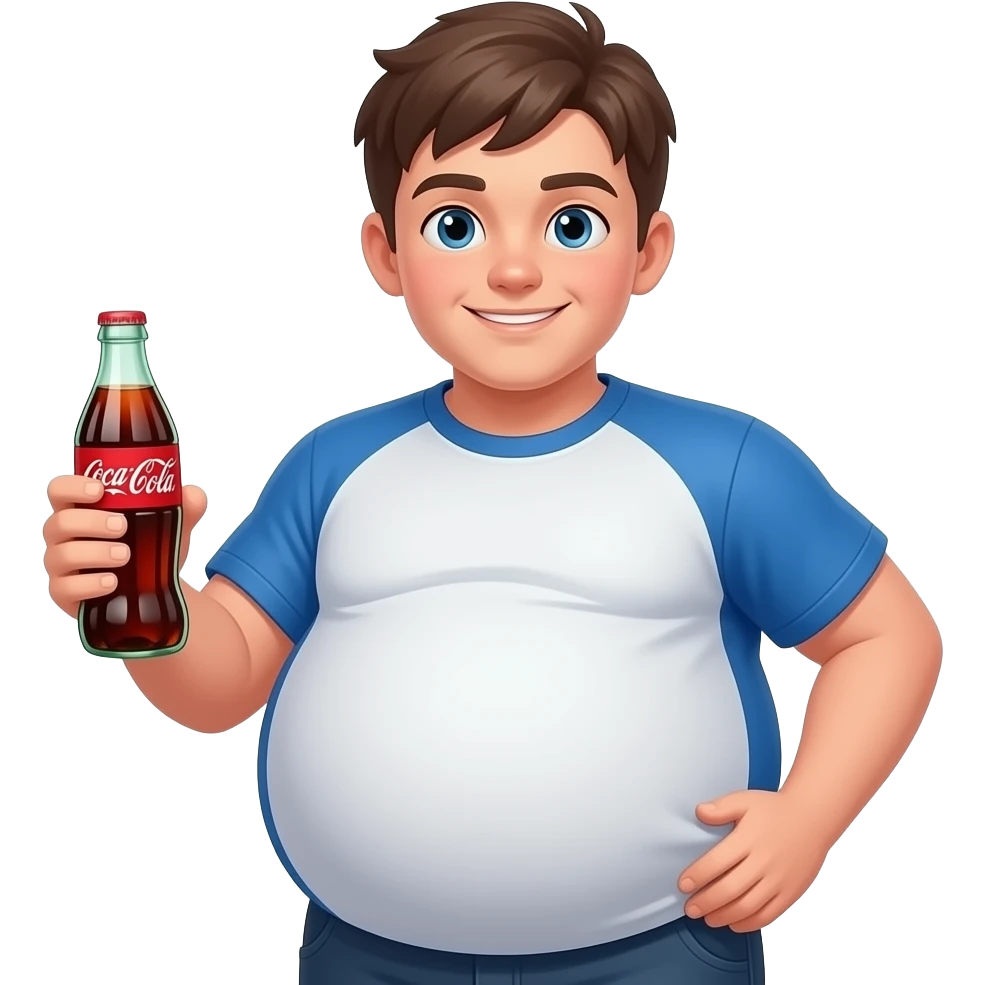 Zrób chłopak 14 latek z cola brzuchem🫄🏼 brzuch ma kształt jak balon + twarty brzuch + super ekstremalnie ogromny brzuch i trzyma coca-cole emoji