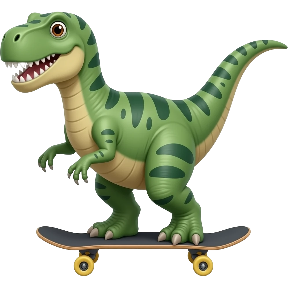Dinosaur on a skateboard emoji