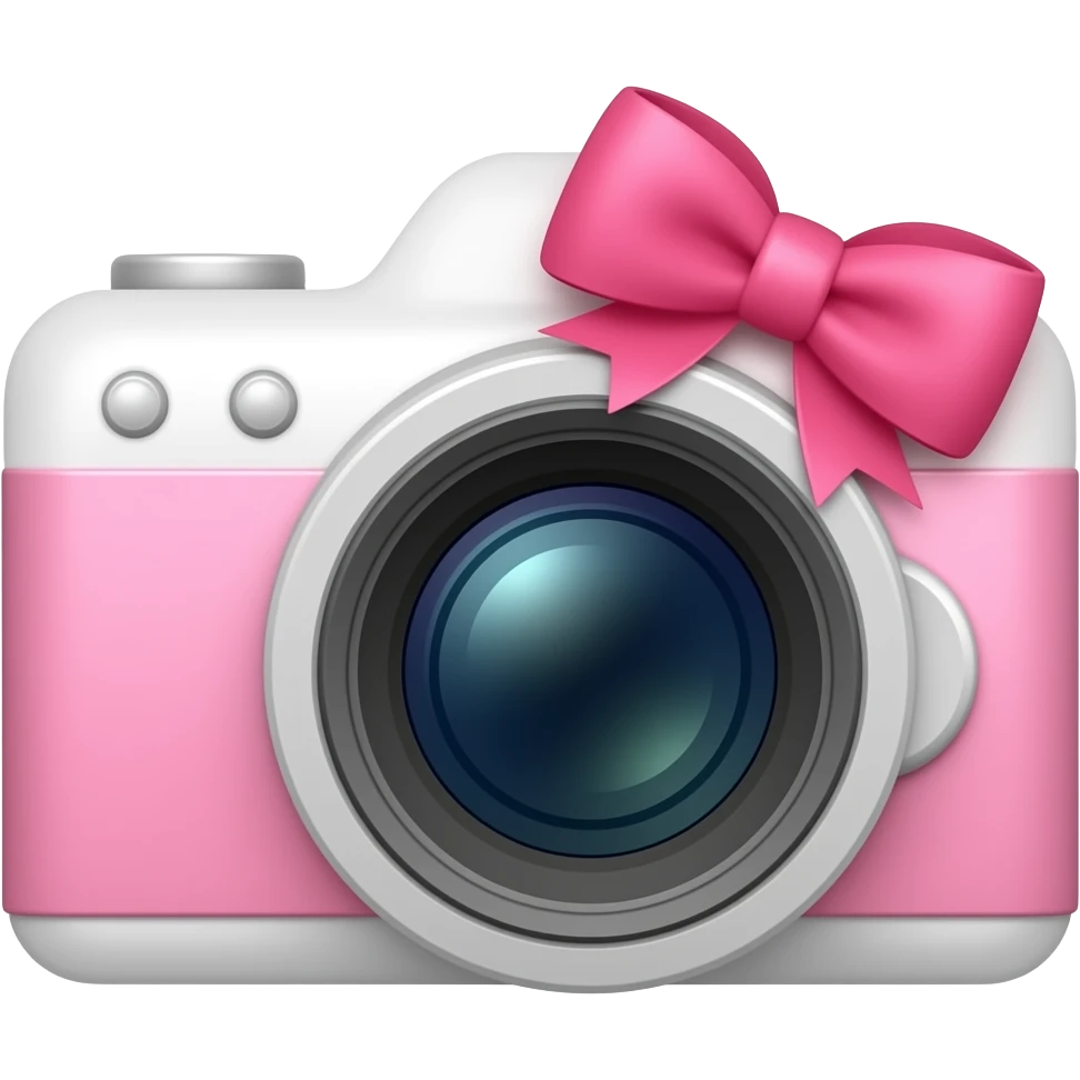 Camera with  bow pink emoji