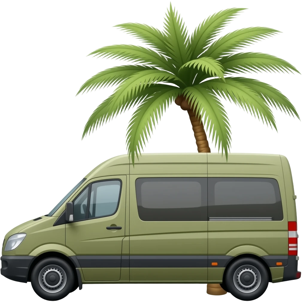 khaki green LDV convoy with palm tree emoji