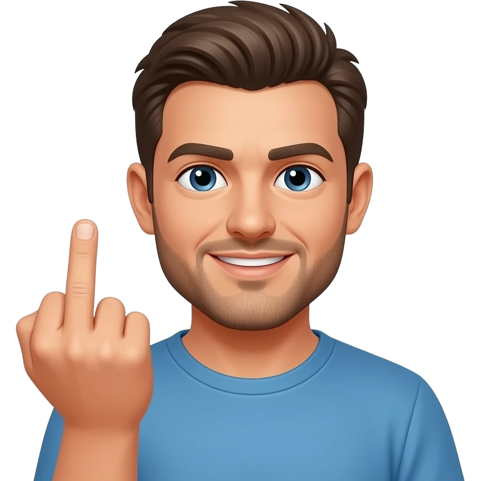 Hombre dando con su dedo de en medio emoji