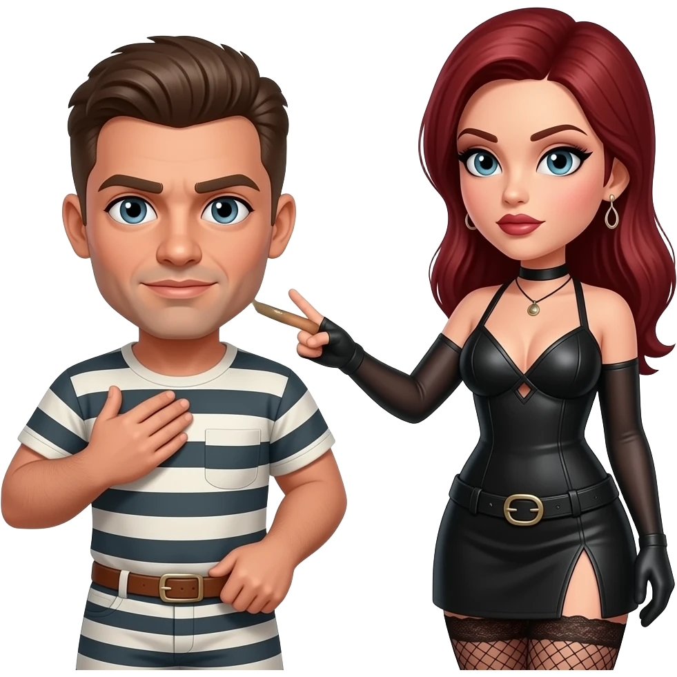 slave man is ready for get pegging by a femdom emoji