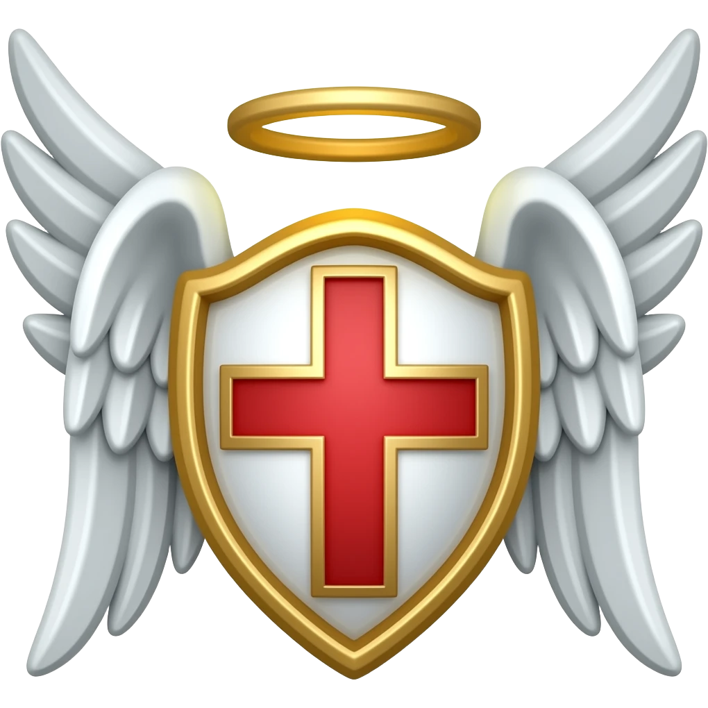Holy Saint Emblem with diamond wings Emoji emoji