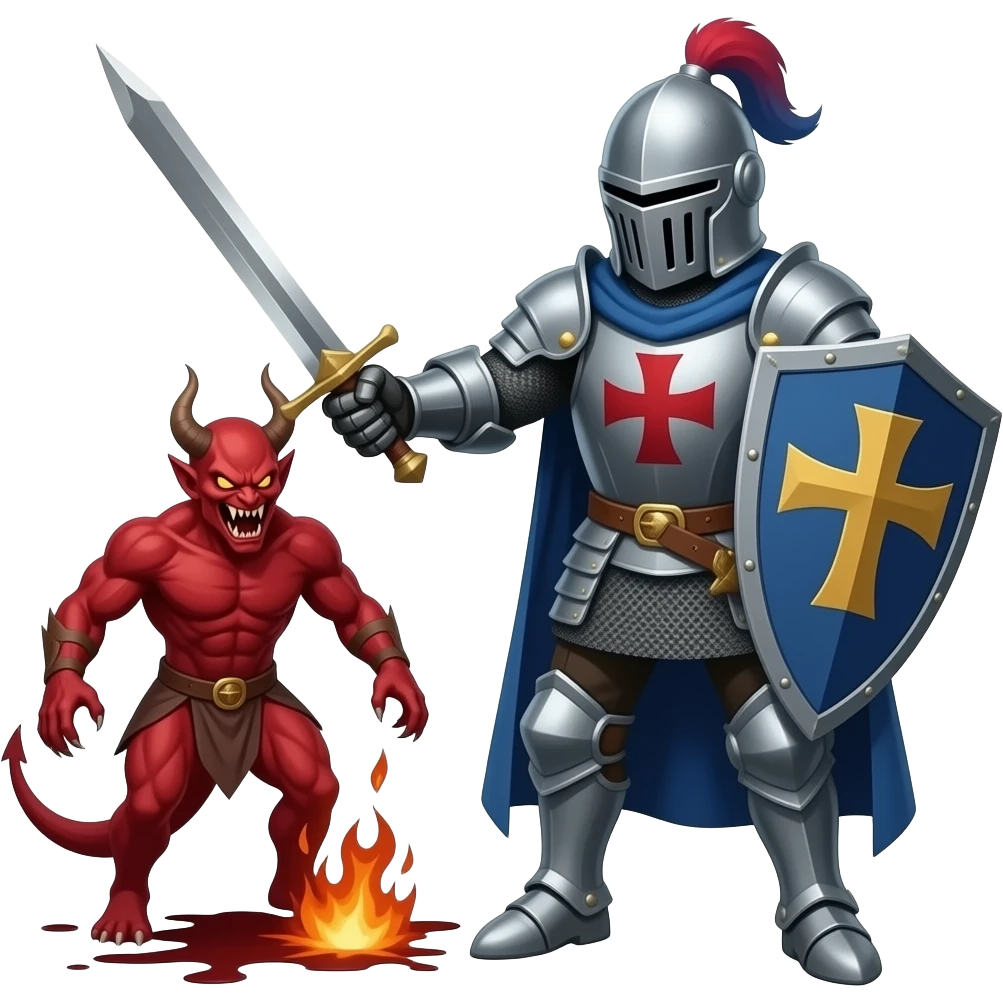 Knight kills demon emoji