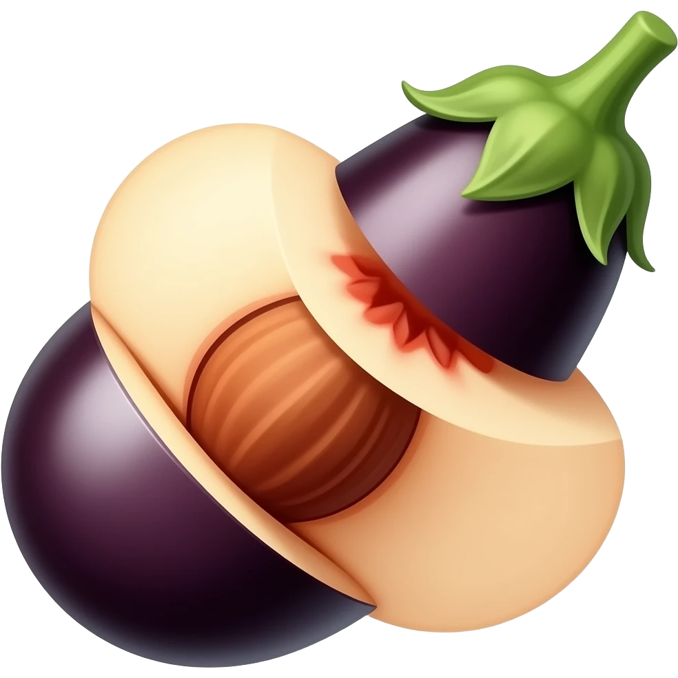 Eggplant inserting in to the peach emoji