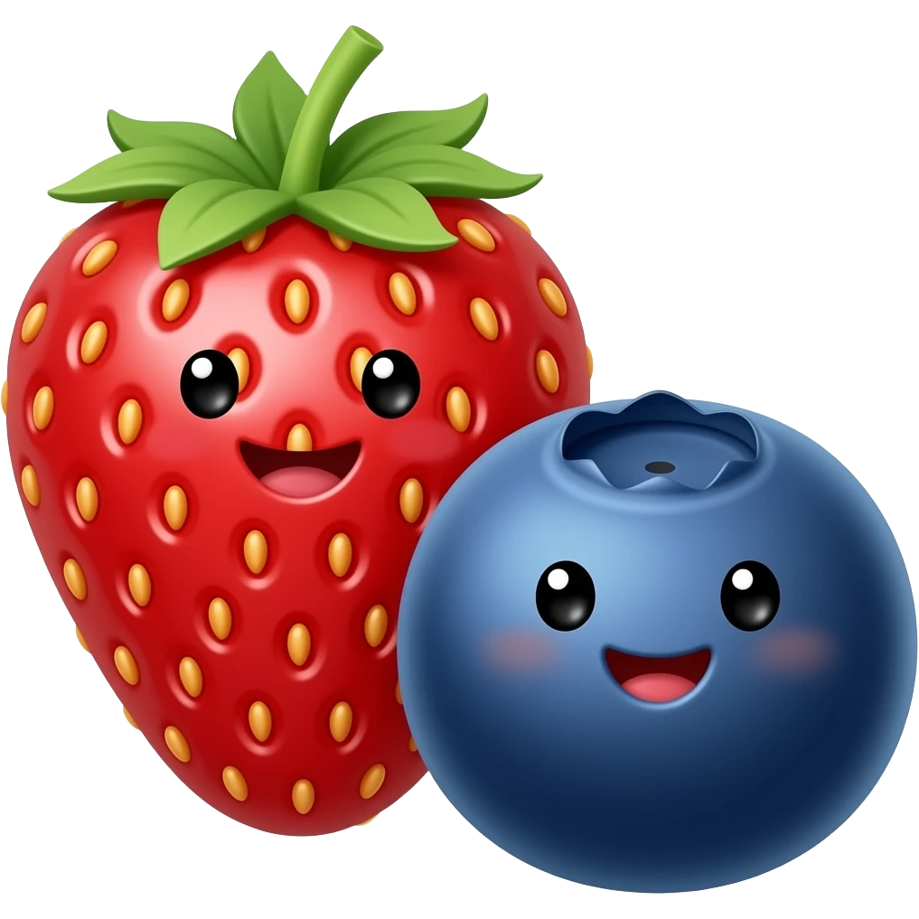 Strawberry has been friendly whit blueberry emoji