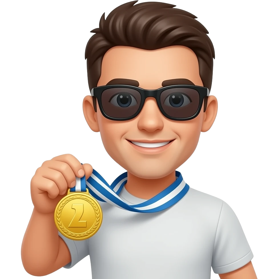 Birinci olmuş güneş gözlüklü emoji emoji