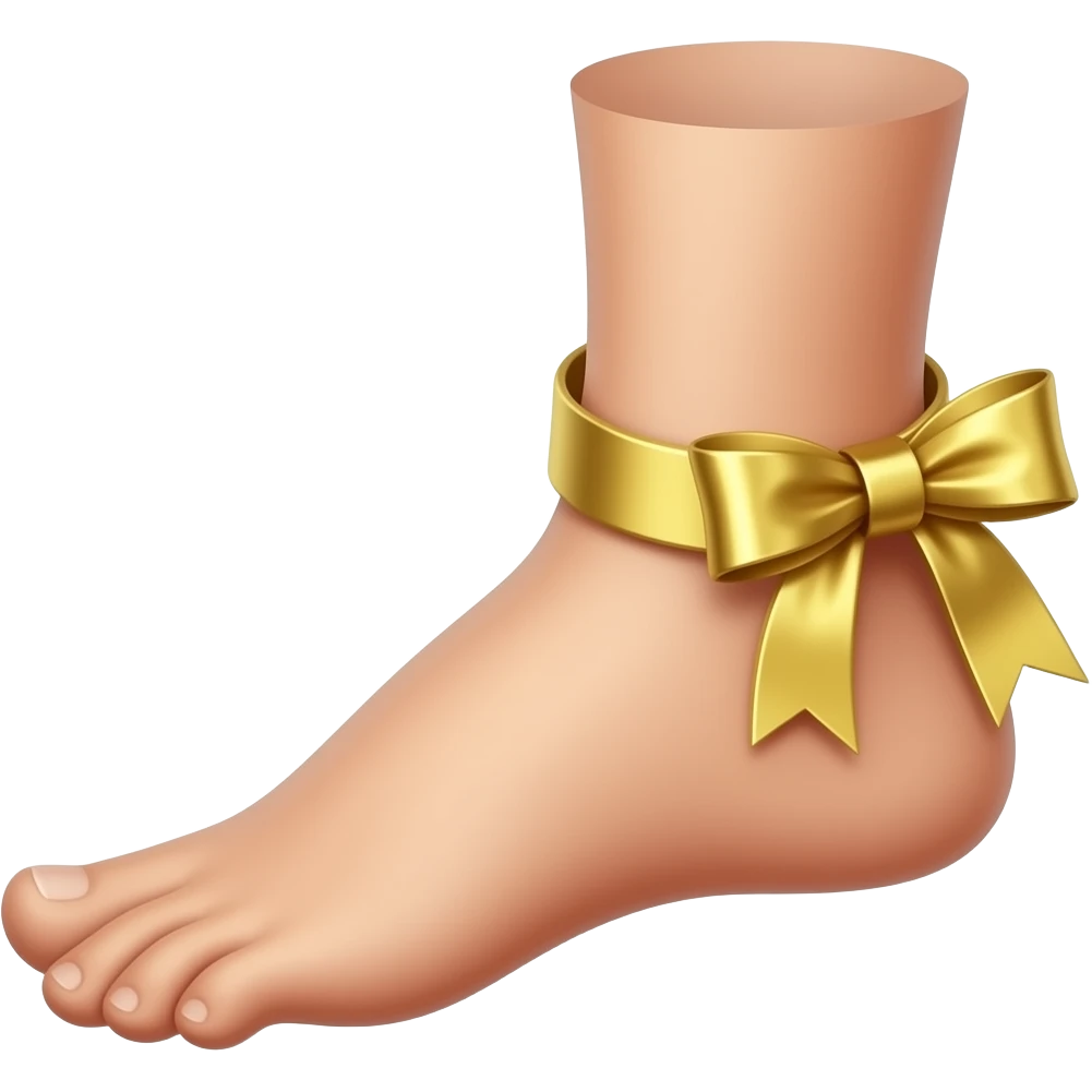 electronic bracelet gold ribbon on a leg emoji