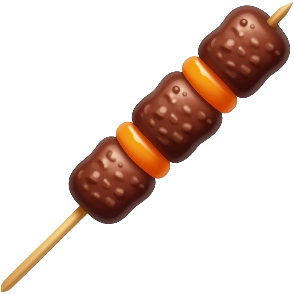 één stokje met drie satés realistisch emoji
