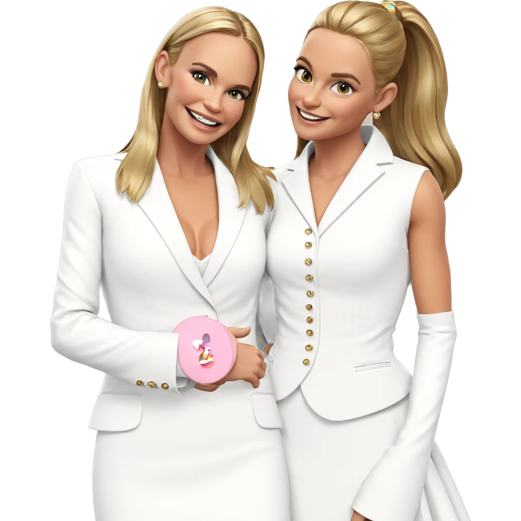 smiling girls in formal wear emoji