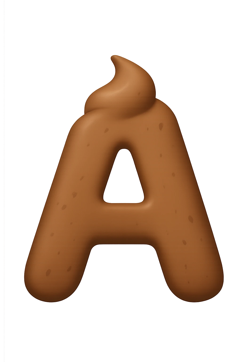 lettera "A" a forma di cacca emoji