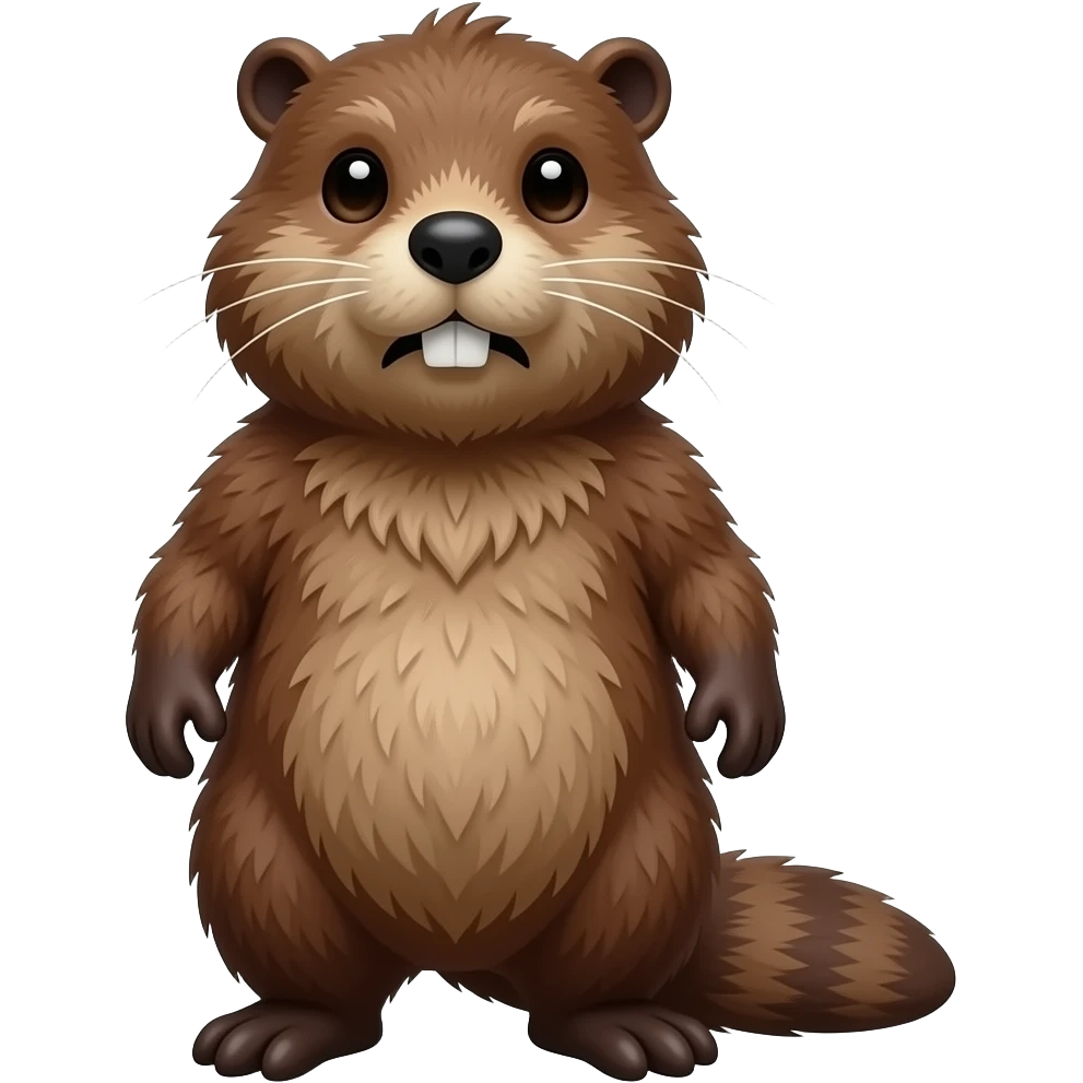 A beat up beaver emoji