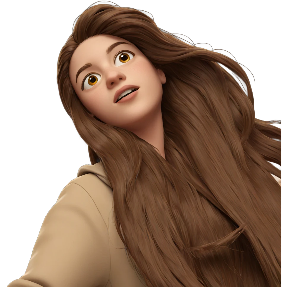 girl with long brown hair emoji