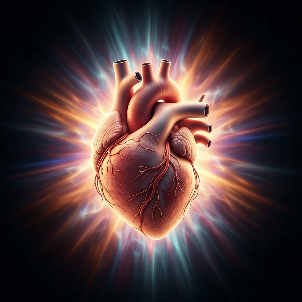 heart with a glowing aura, ultra detailed emoji