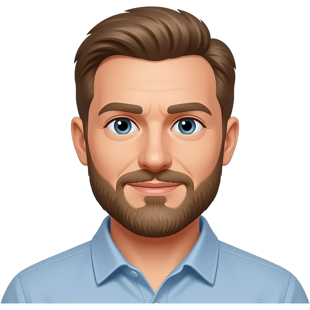 sakallı kumral kısa saçlı 45 yaşlarında bir adam oluştur emoji