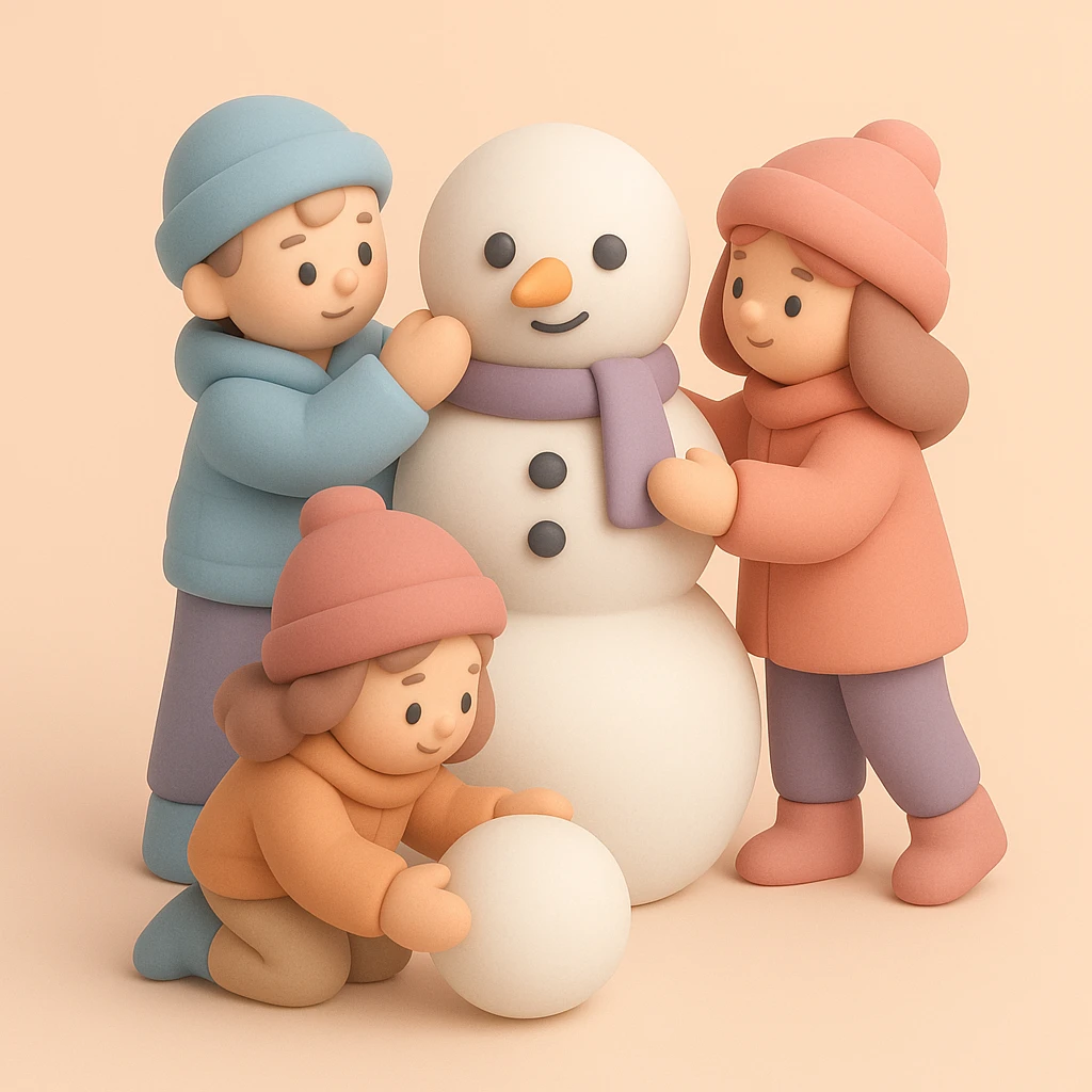 people making a snowman emoji