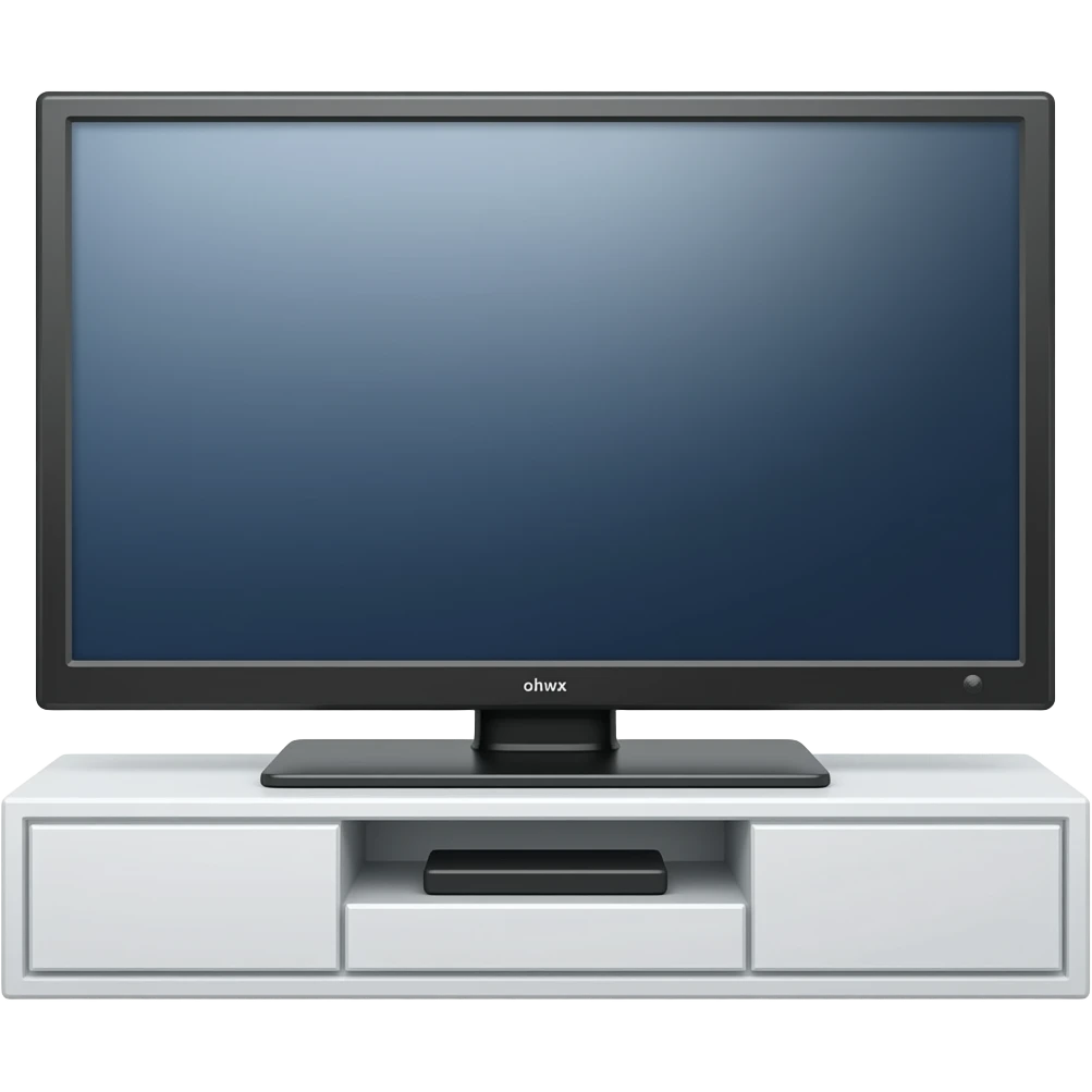 The latest TV, extremely simplified, is facing forward. emoji