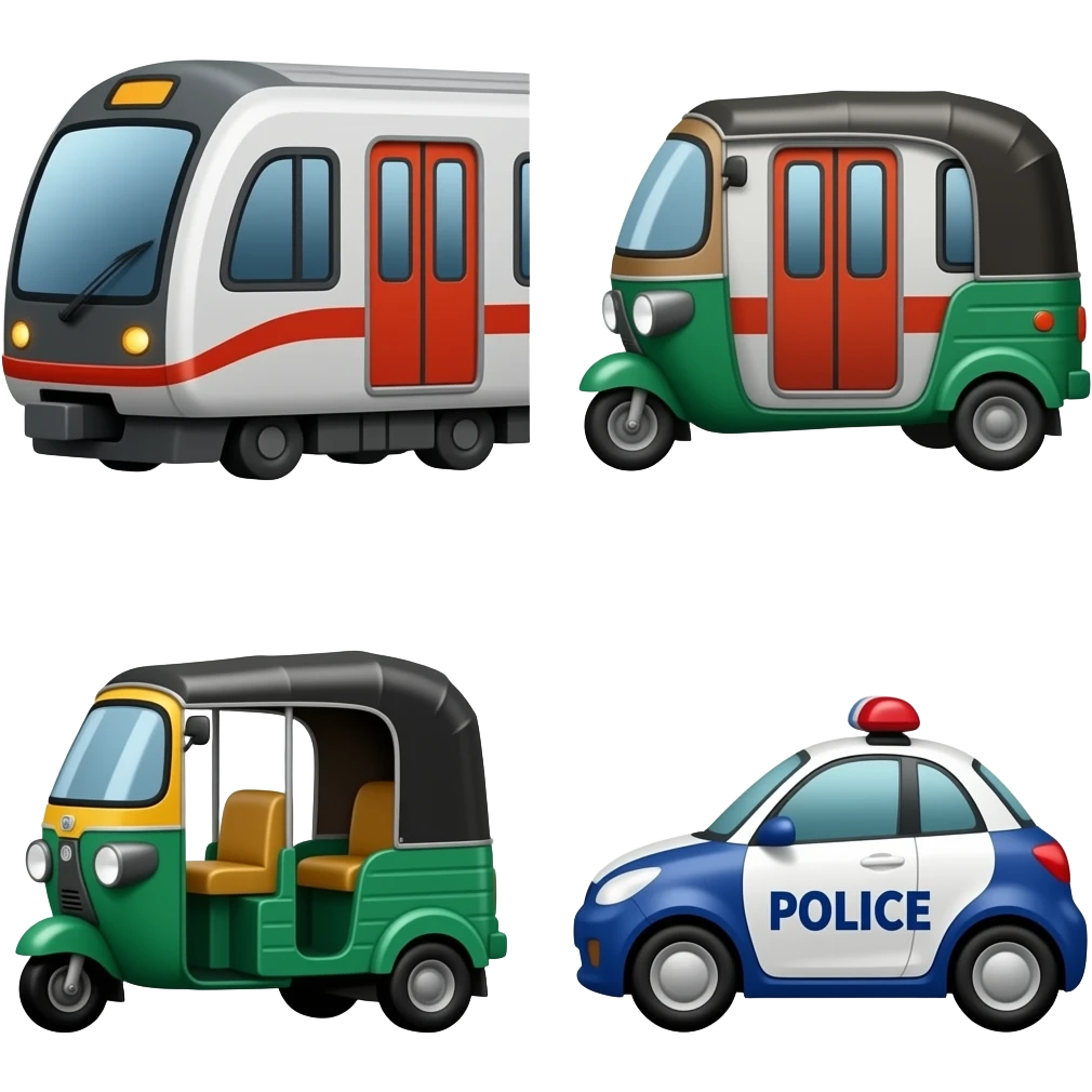 🚇+🛺+🚔 emoji