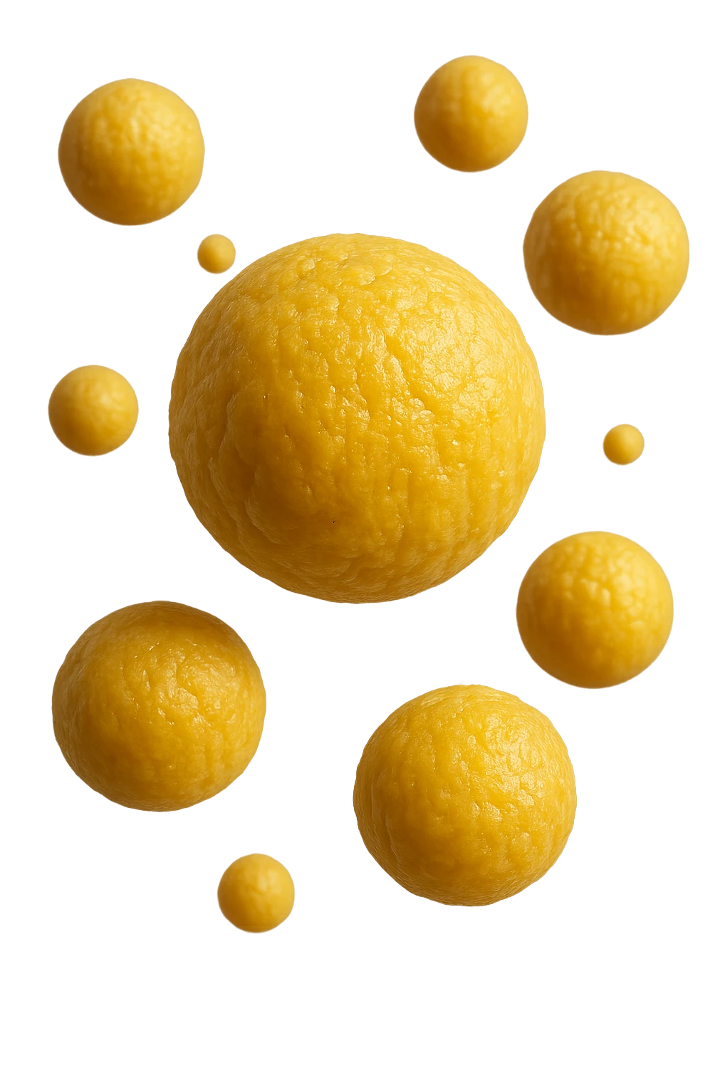cellule di grasso gialle (adipociti) fluttuano in aria, iperrealistiche 4k emoji