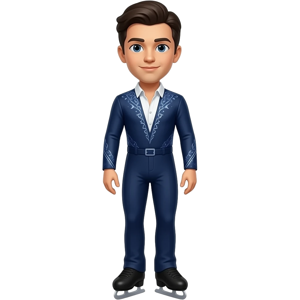 Male USA Olympic figure skater with costume full-length skating emoji