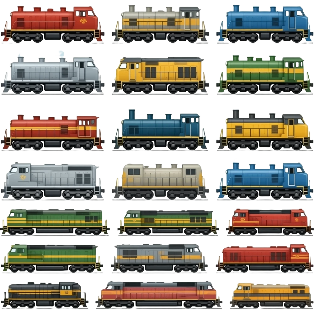 200 diffrent locomotives emoji