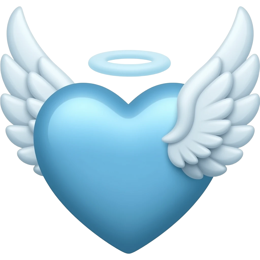 Aile ange coeur bleu emoji