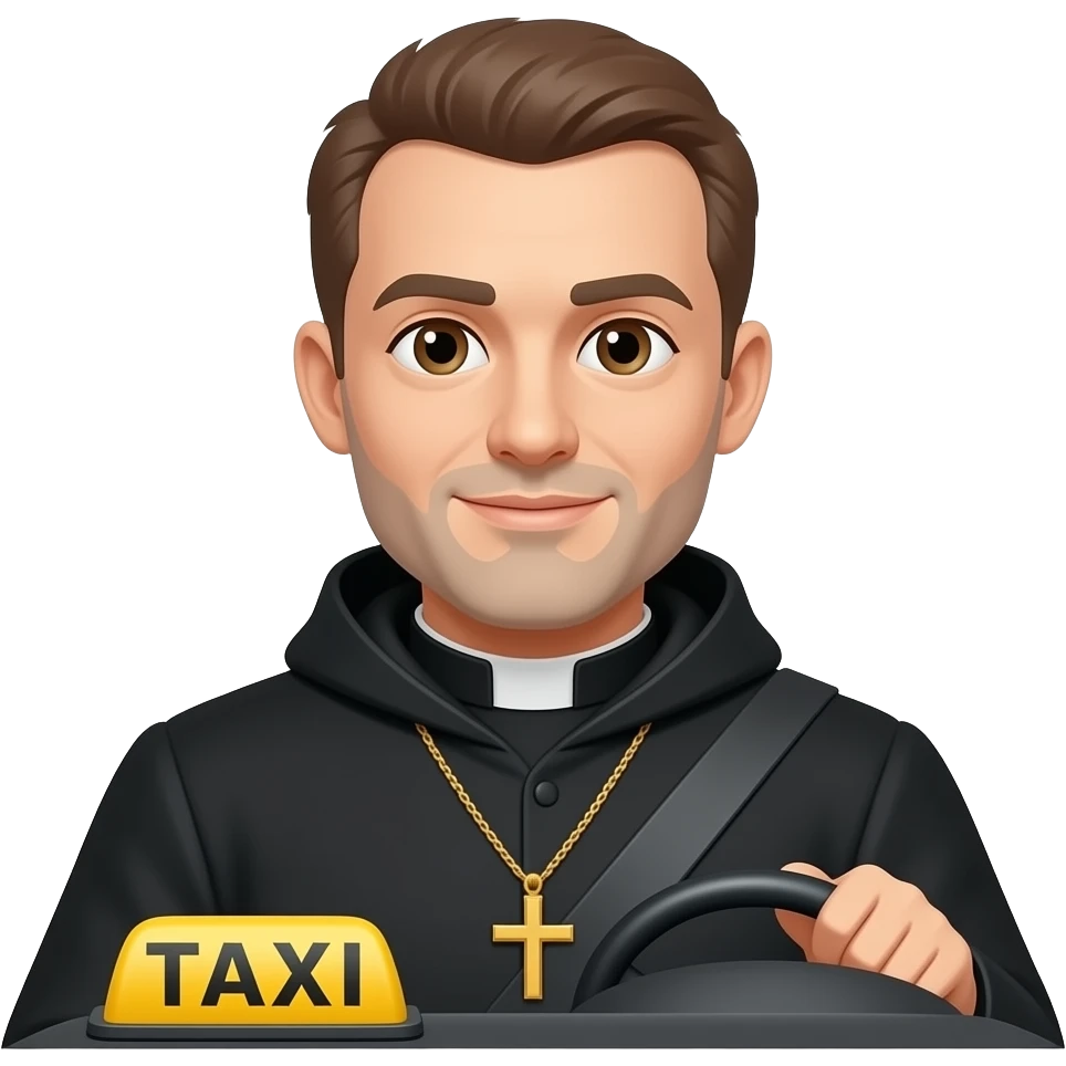 The priest as a taxist emoji