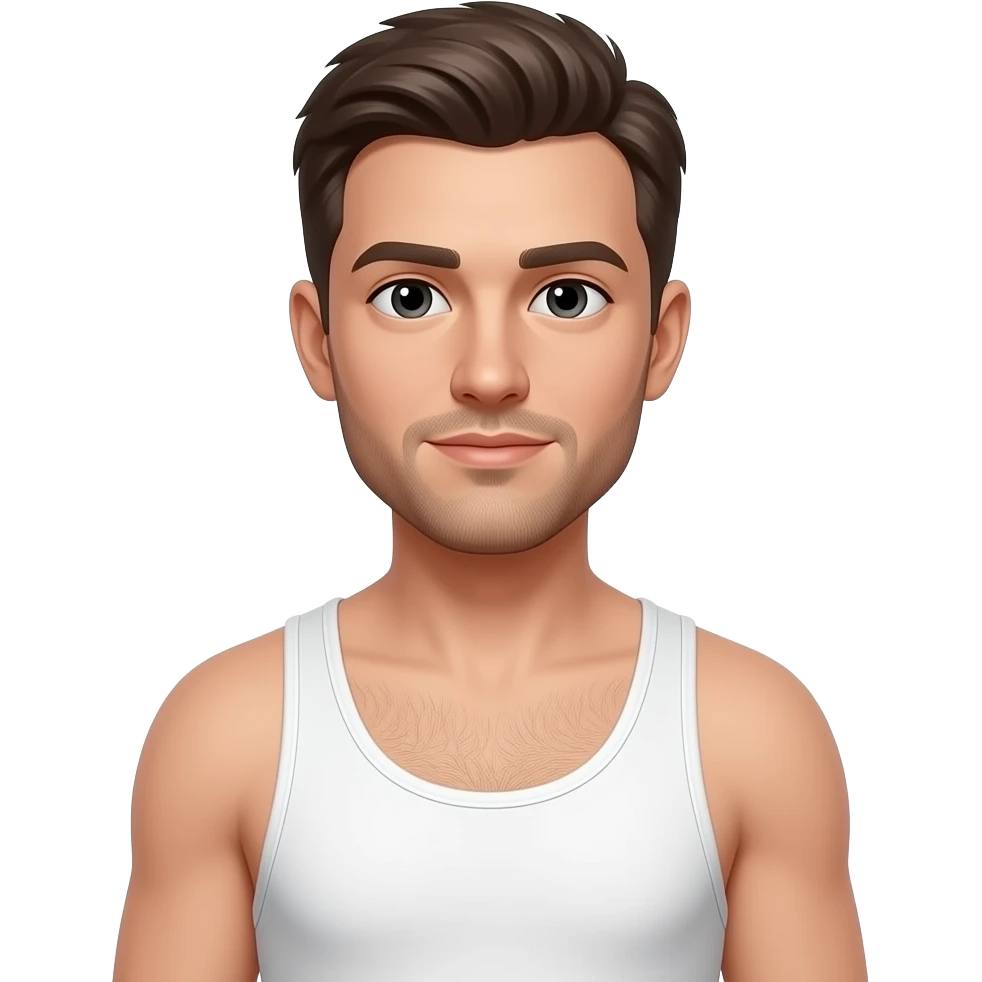 A man wearing underwear (white) as a slip and standing emoji