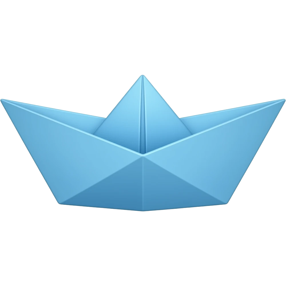 emoji de barco de papel azul emoji