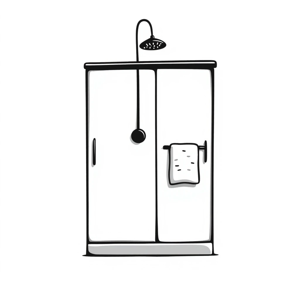 shower with a sliding glass doors only shower without a person emoji