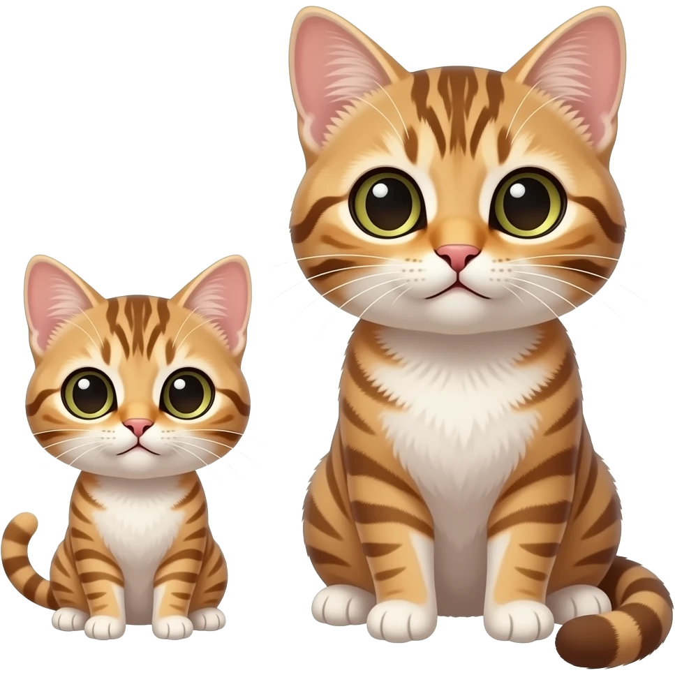 Small cat and big cat emoji