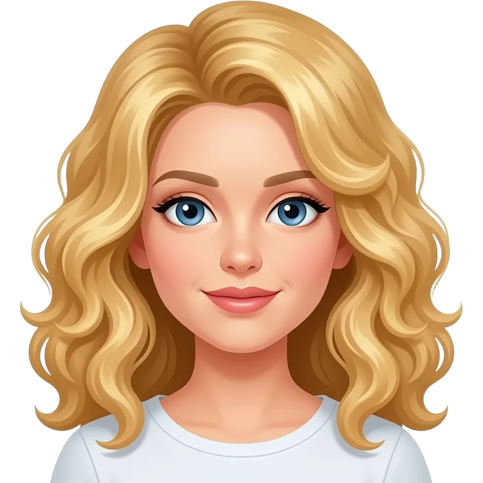 This one but with blonde curly hair woman emoji