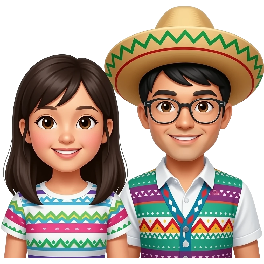 Besties one Asian girl and one Mexican guy emoji