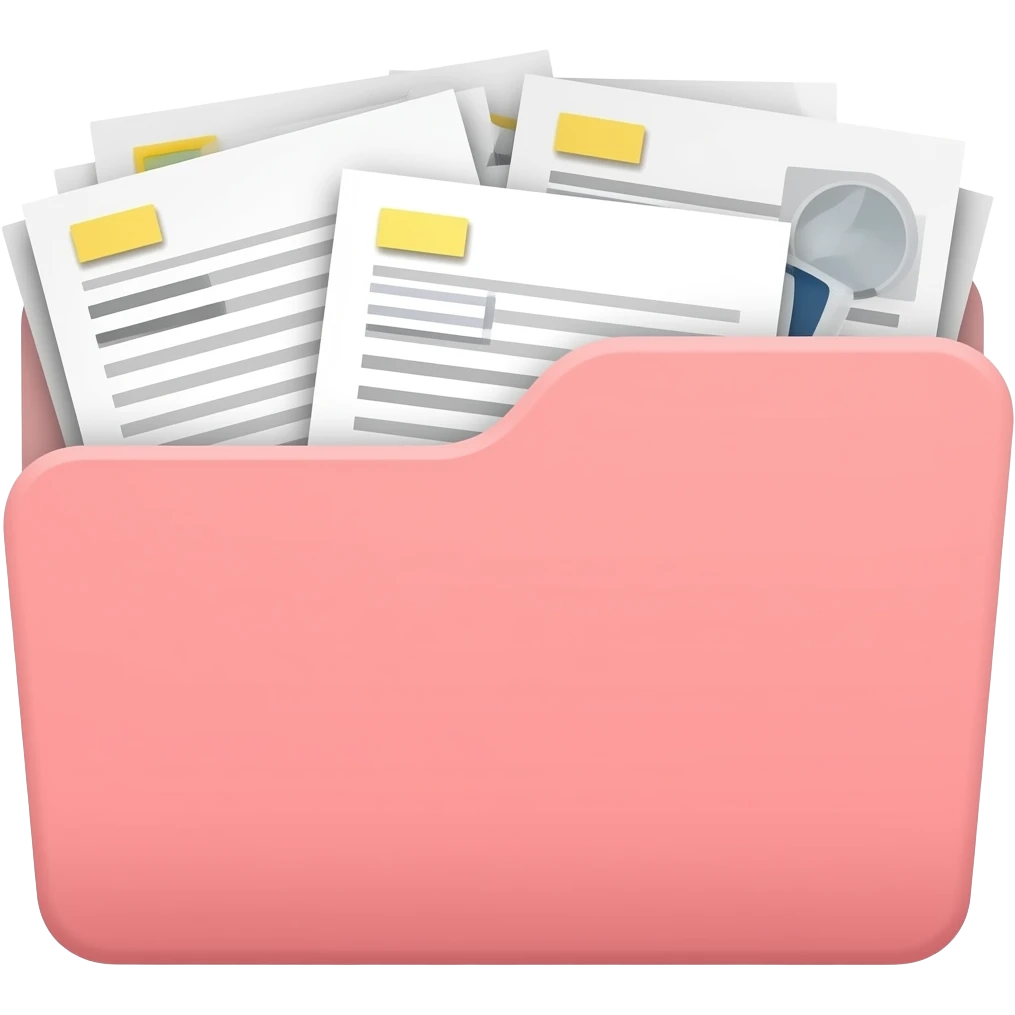 light Pink folder and junk files emoji