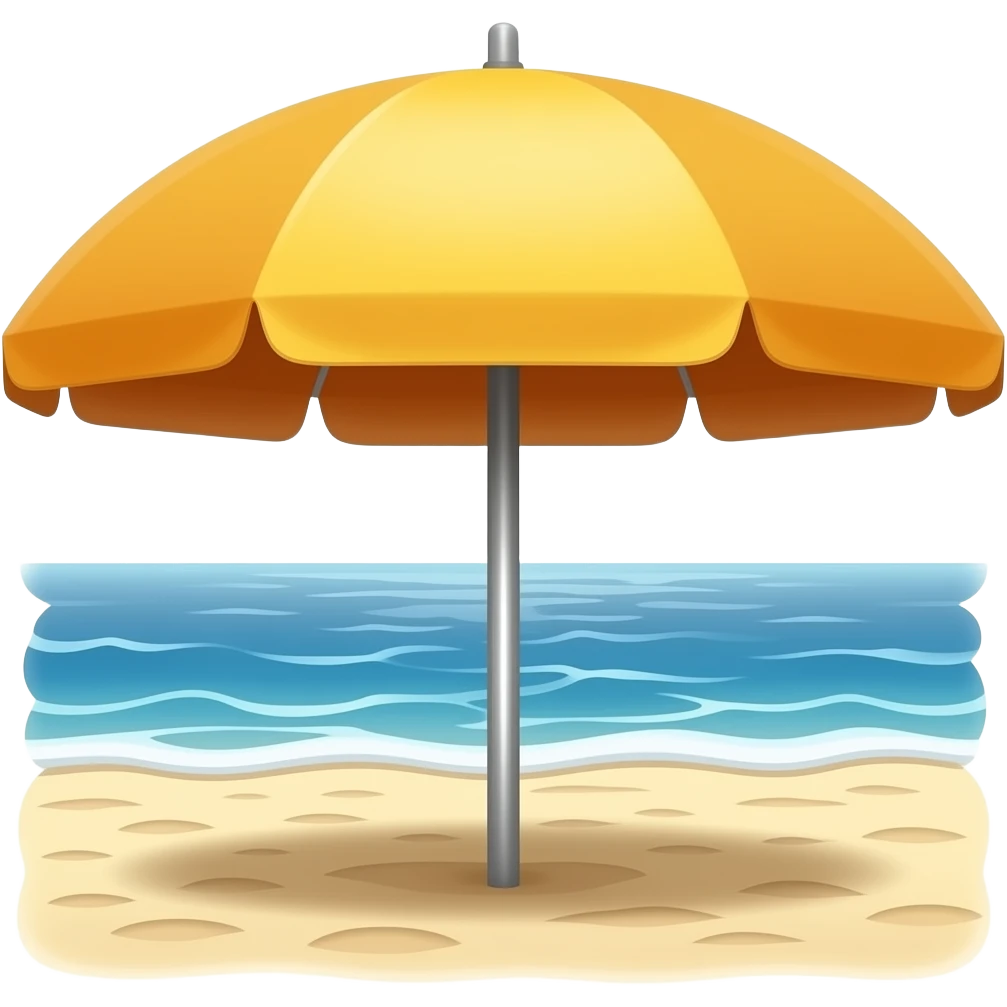 Yellow orange shade umbrella emoji with beache emoji