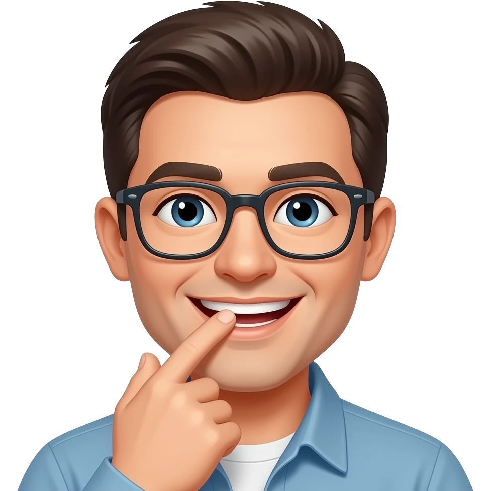 Emoji qui souri et se mord le doigt emoji
