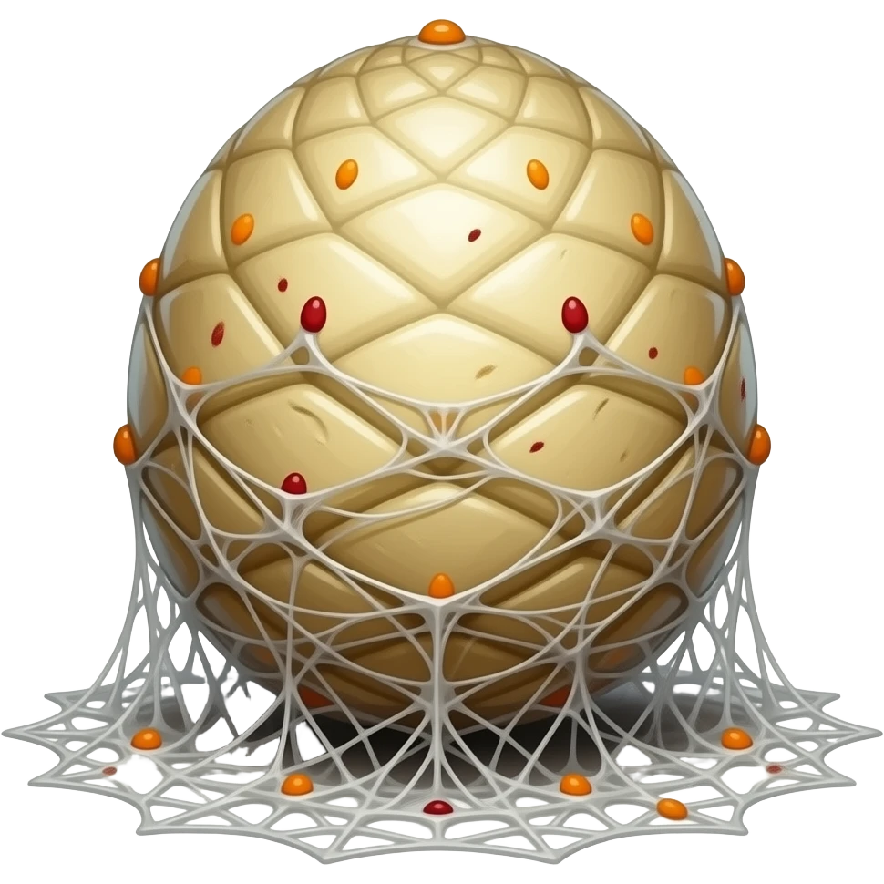 #FFFEED cocoon with tiny red clusters and small orange clusters and small red veins and red claw marks with #FFFEED huge coating of #FFFEED slik and #FFFEED webbings on the ground dungeon fighter online emoji