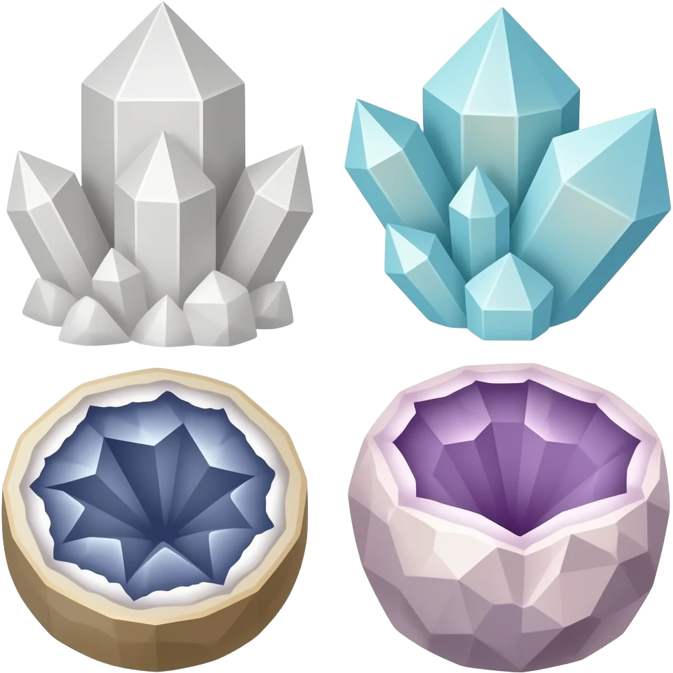 Crystals and geodes emoji