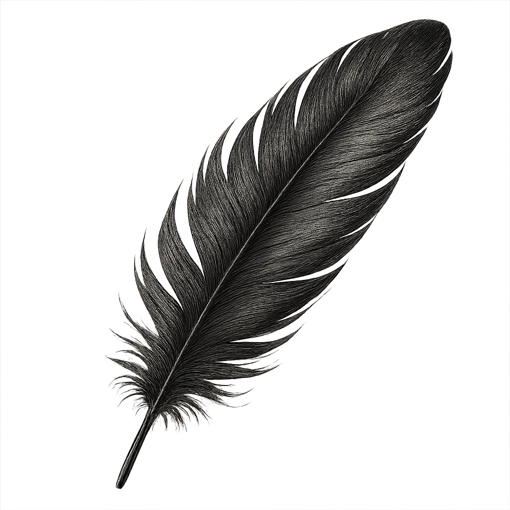 black feather, digital illustration emoji