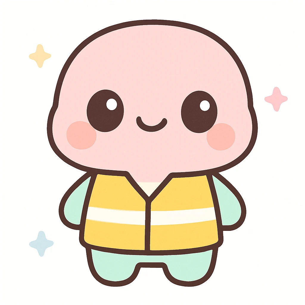yellow safety vest, cute kawaii style emoji